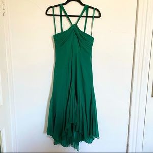 Gorgeous Green Silk BCBGMAXAZRIA Evening Dress NWT